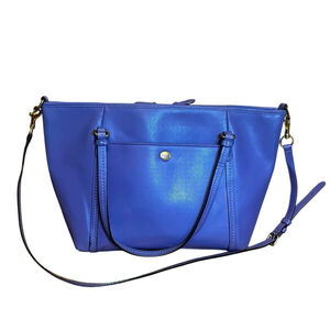 Coach Peyton Leather Pocket Tote F25667 – Porcelain Blue